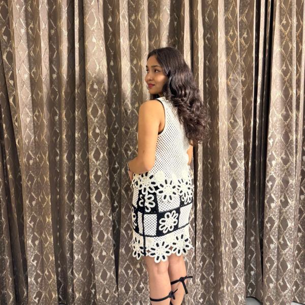 Sheer Crochet Skirt Set