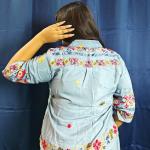 Denim Floral Embroided set
