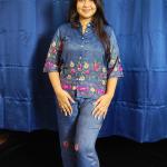 Denim Floral Embroided set