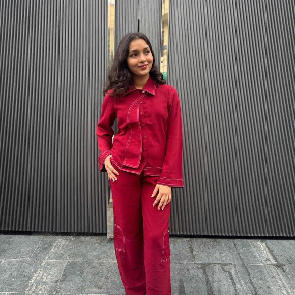 Faux Denim asymmetrical Co-Ord