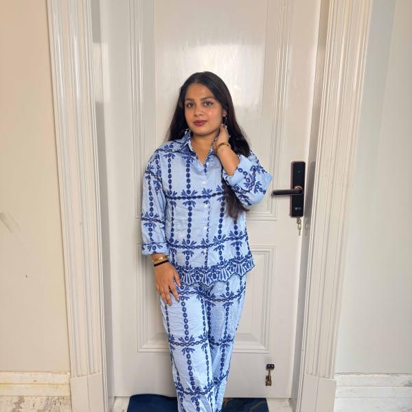 Boho Blues Cutout Co-Ord Set