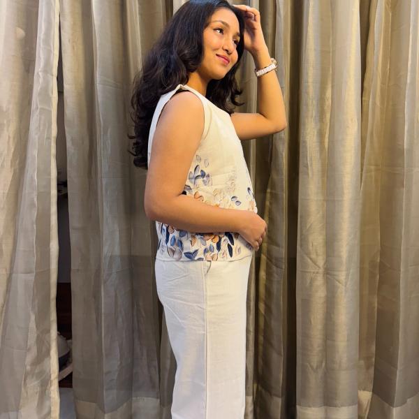 Floral Printed Vest set